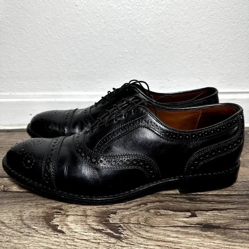 Allen Edmonds Strand Oxford Made in USA Shoes Cap Toe Lace Up Leather Black 9